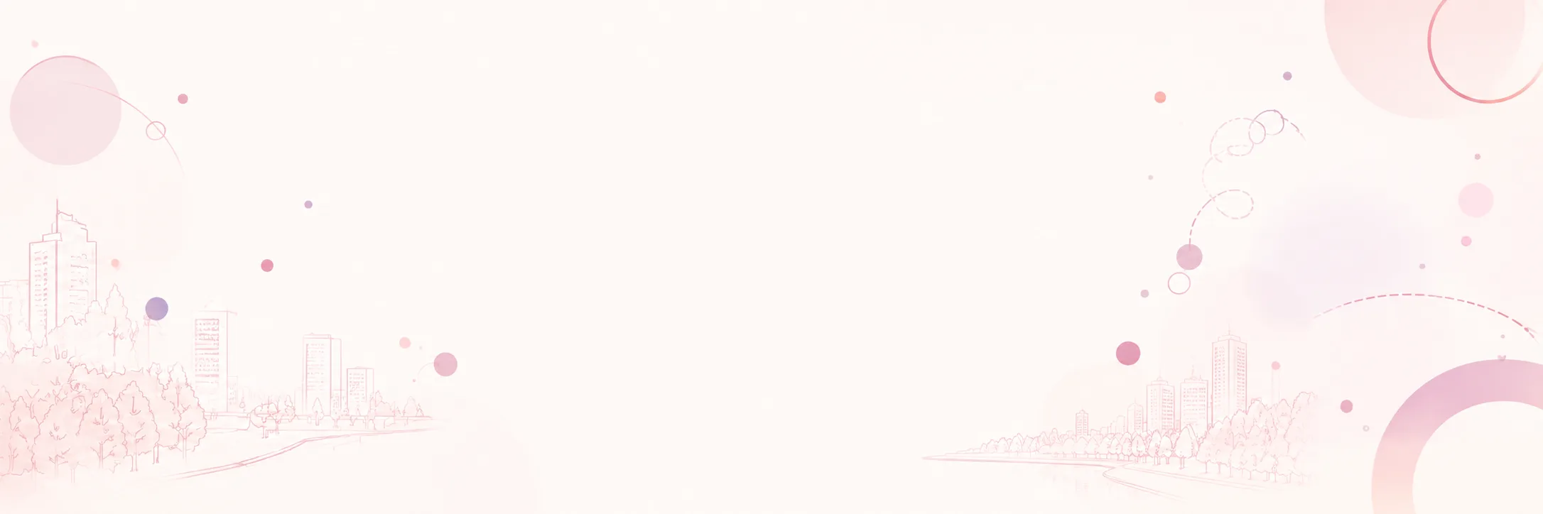 街の線画に、データの粒を表す円を重ねたイラスト